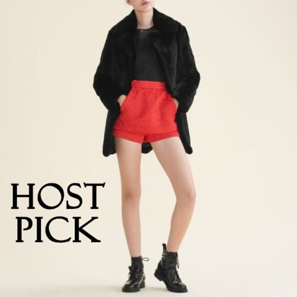 NWT Maje orange red metallic animal print skorts, L - Picture 1 of 10